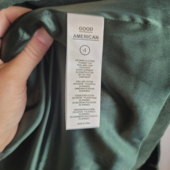 Good American Green Velvet Fit and Flatter Blazer Jacket, sz 4 / XL - Picture 7 of 15